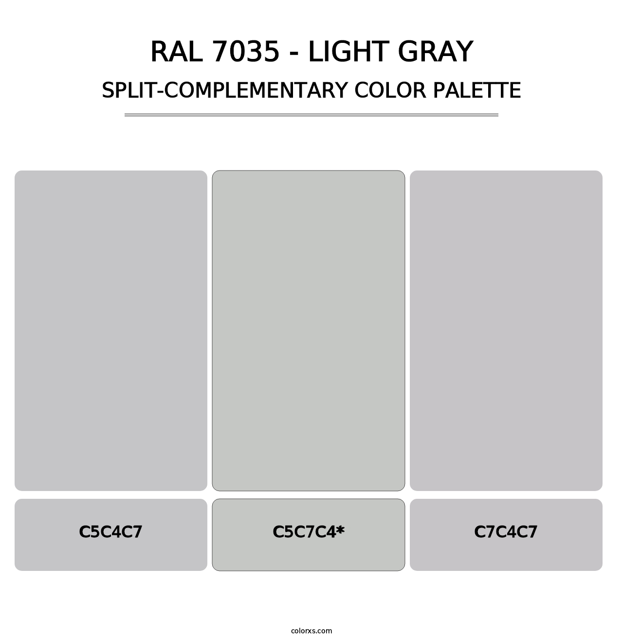 RAL 7035 - Light Gray - Split-Complementary Color Palette