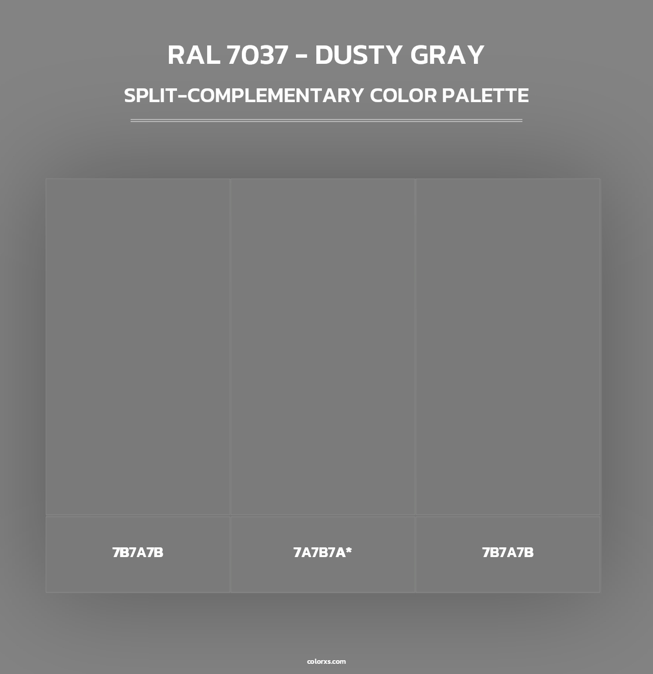 RAL 7037 - Dusty Gray - Split-Complementary Color Palette