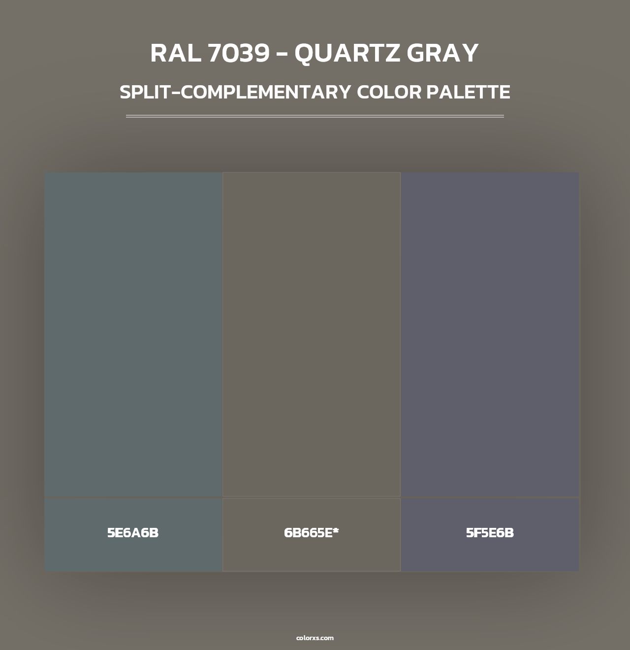 RAL 7039 - Quartz Gray - Split-Complementary Color Palette