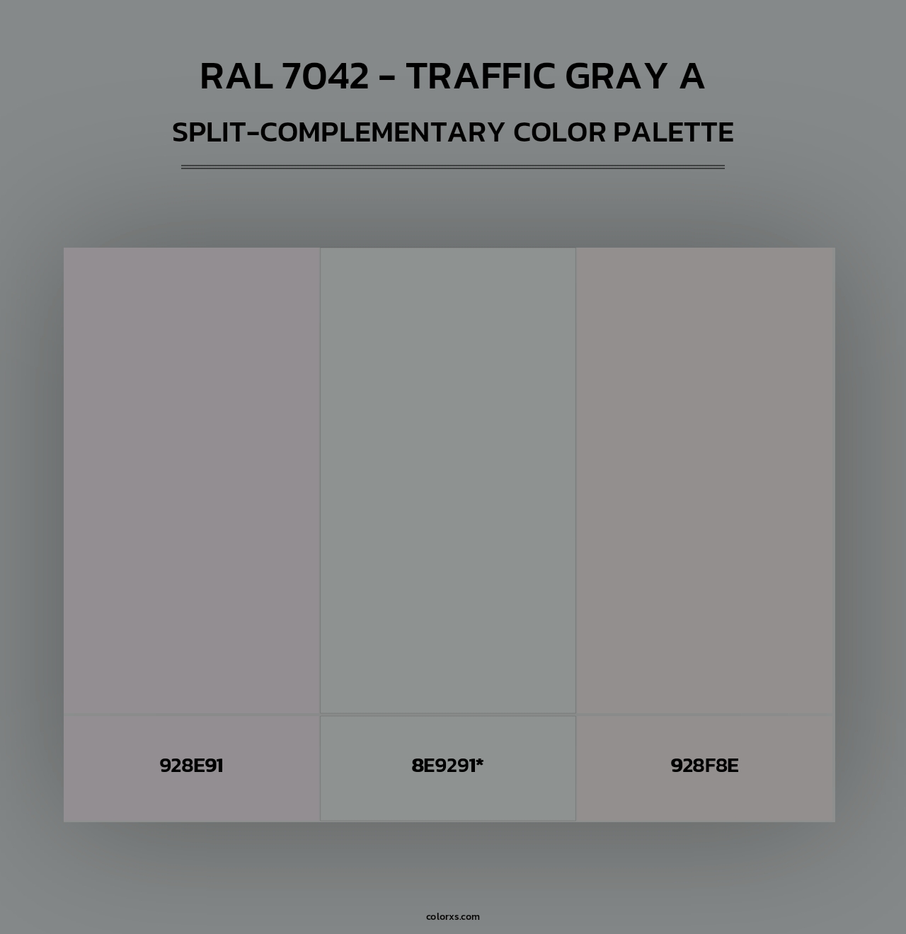 RAL 7042 - Traffic Gray A - Split-Complementary Color Palette