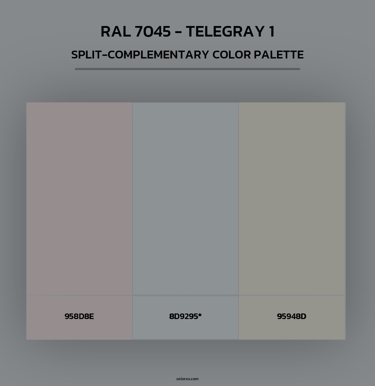 RAL 7045 - Telegray 1 - Split-Complementary Color Palette