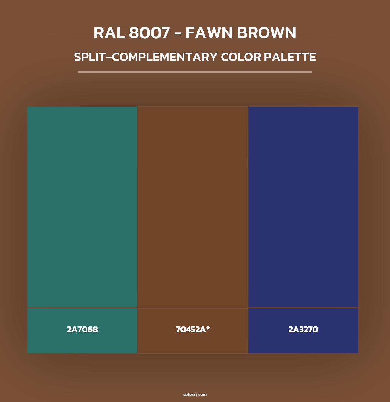 RAL 8007 - Fawn Brown - Split-Complementary Color Palette
