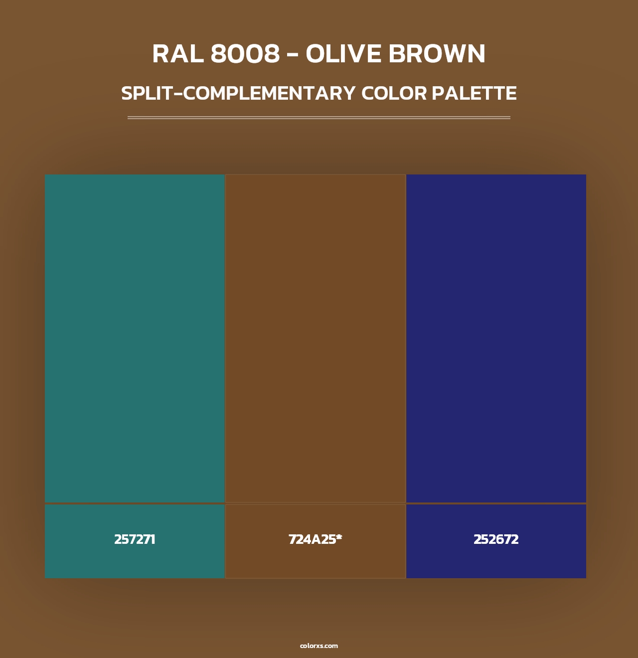 RAL 8008 - Olive Brown - Split-Complementary Color Palette