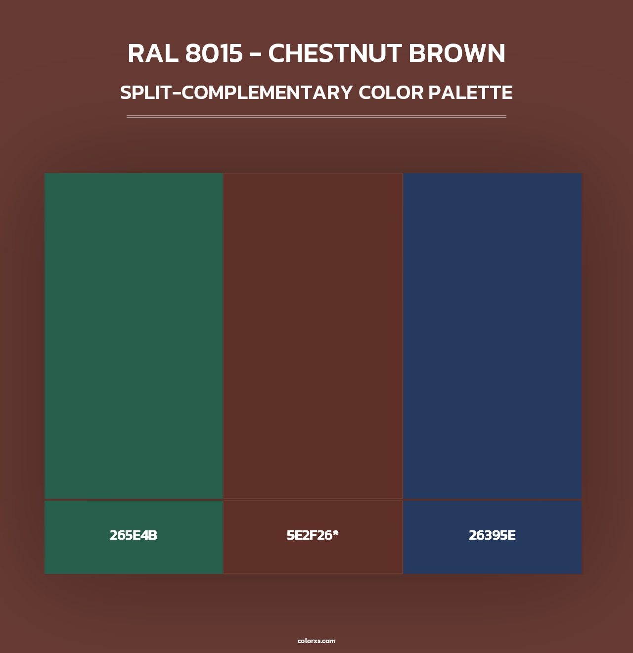 RAL 8015 - Chestnut Brown - Split-Complementary Color Palette