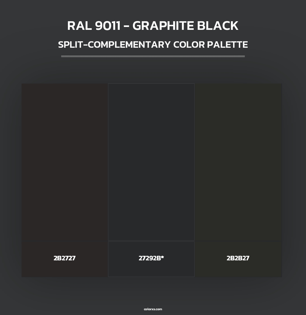 RAL 9011 - Graphite Black - Split-Complementary Color Palette