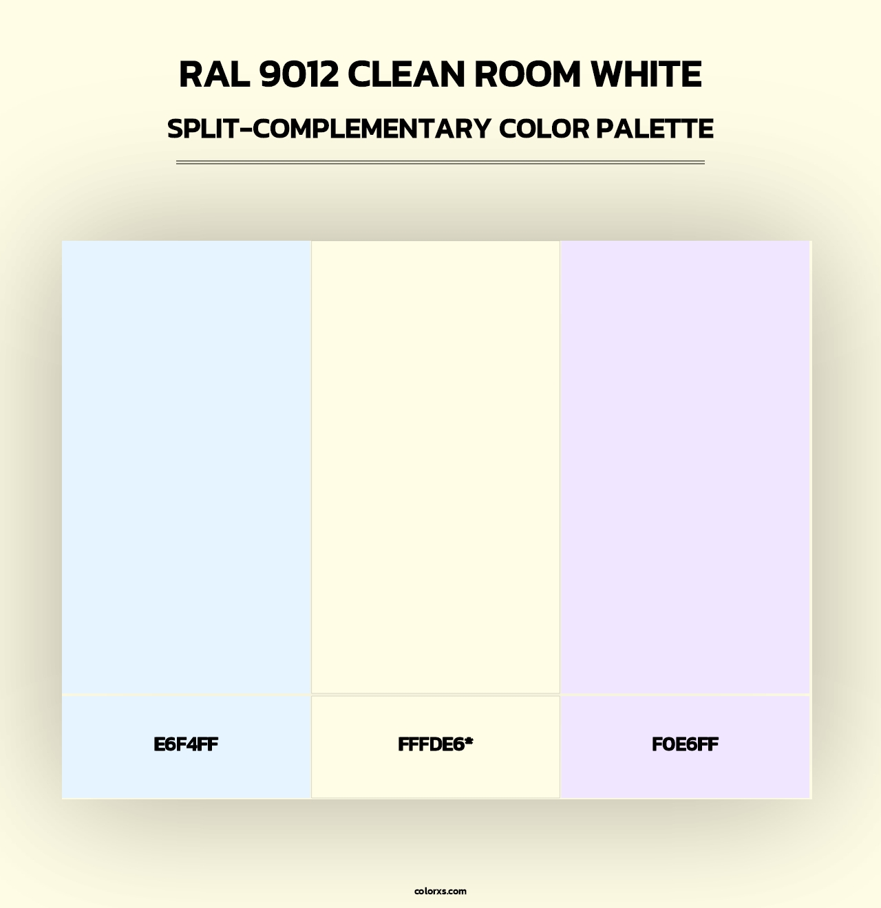 RAL 9012 Clean Room White - Split-Complementary Color Palette