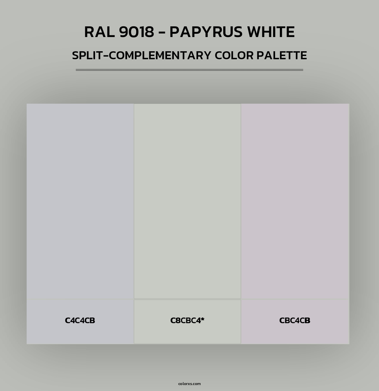 RAL 9018 - Papyrus White - Split-Complementary Color Palette