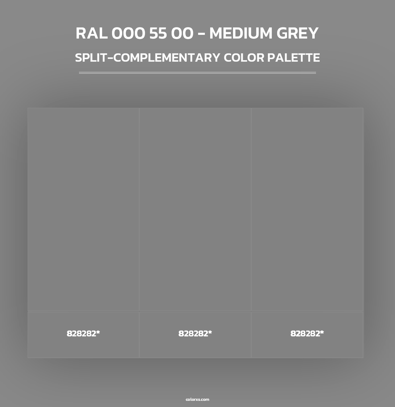 RAL 000 55 00 - Medium Grey - Split-Complementary Color Palette