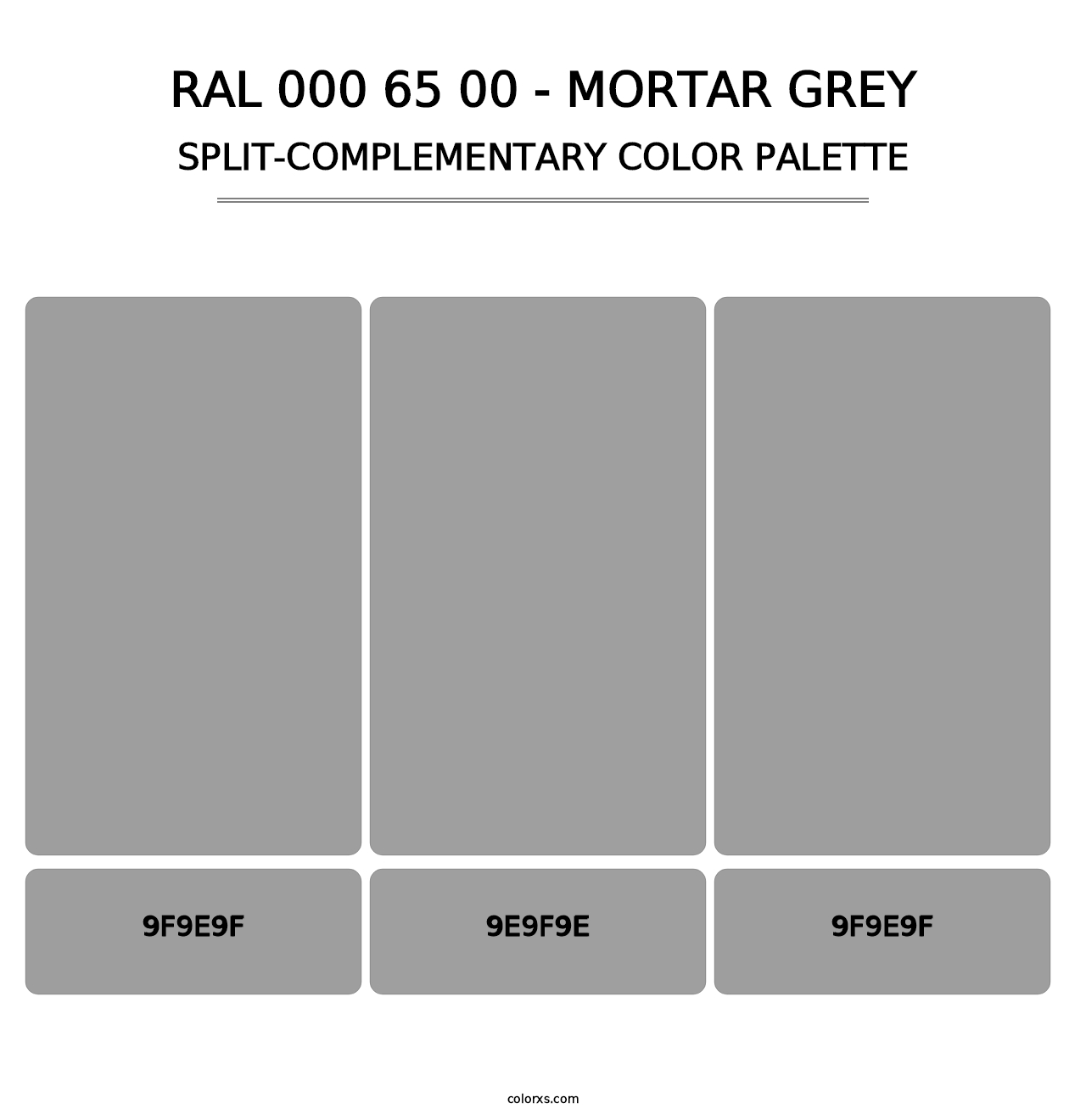 RAL 000 65 00 - Mortar Grey - Split-Complementary Color Palette