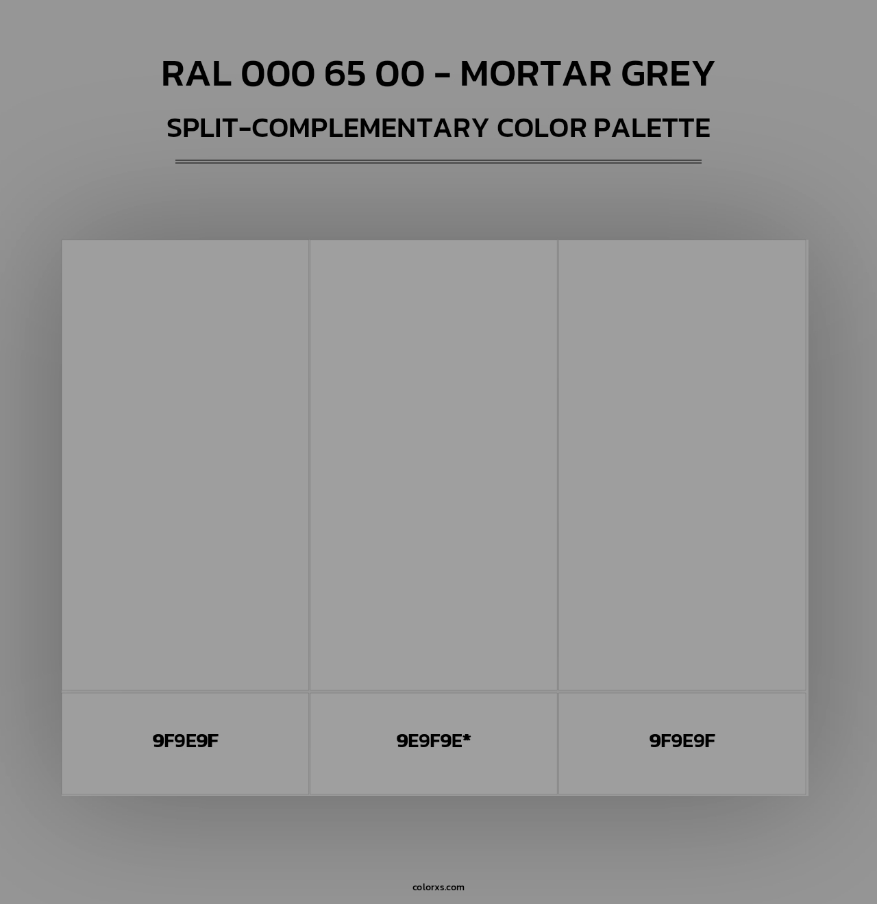 RAL 000 65 00 - Mortar Grey - Split-Complementary Color Palette