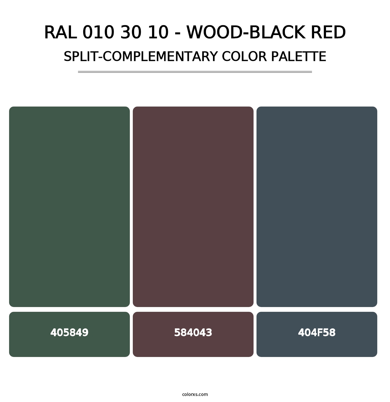RAL 010 30 10 - Wood-Black Red - Split-Complementary Color Palette