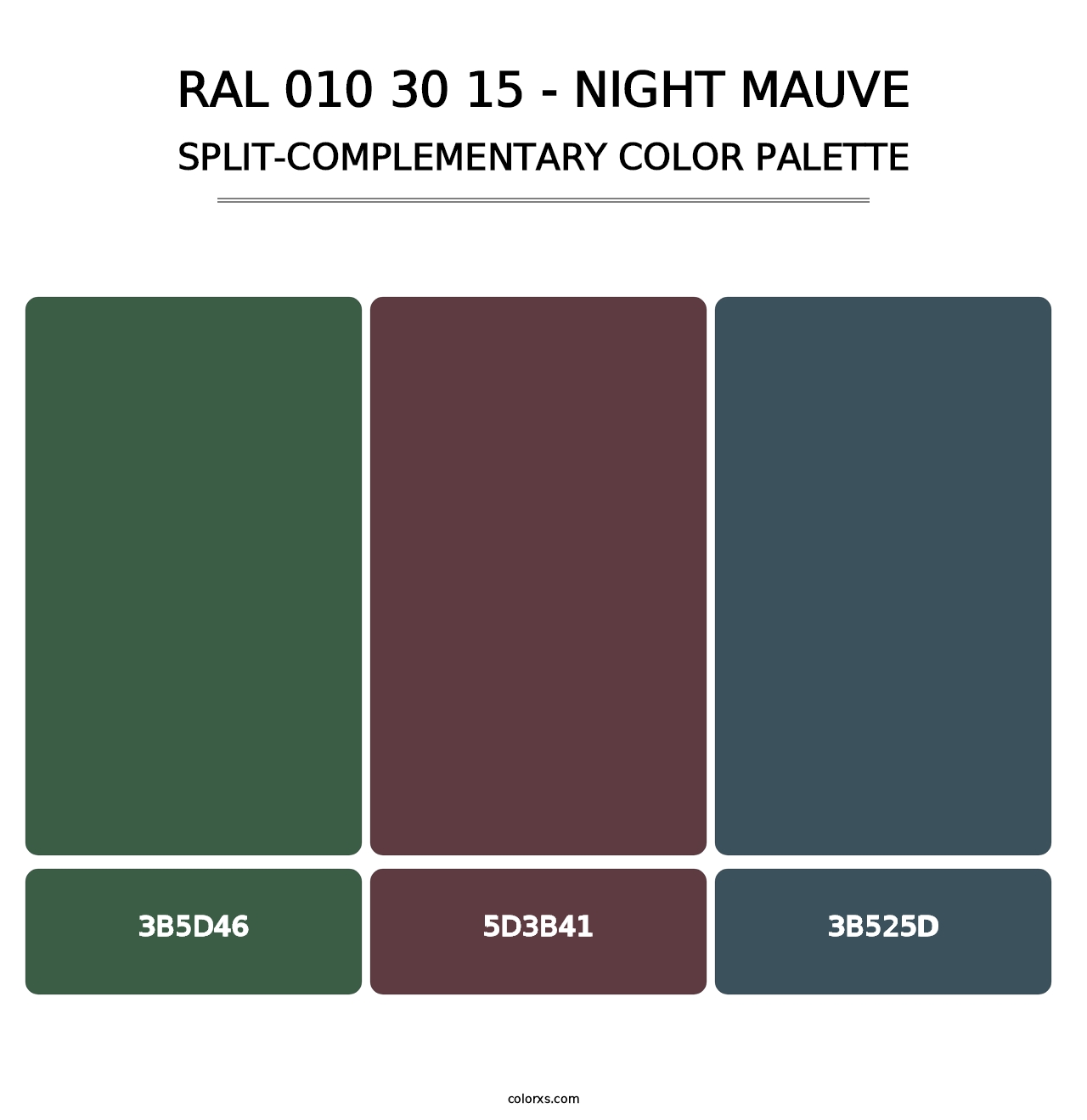 RAL 010 30 15 - Night Mauve - Split-Complementary Color Palette