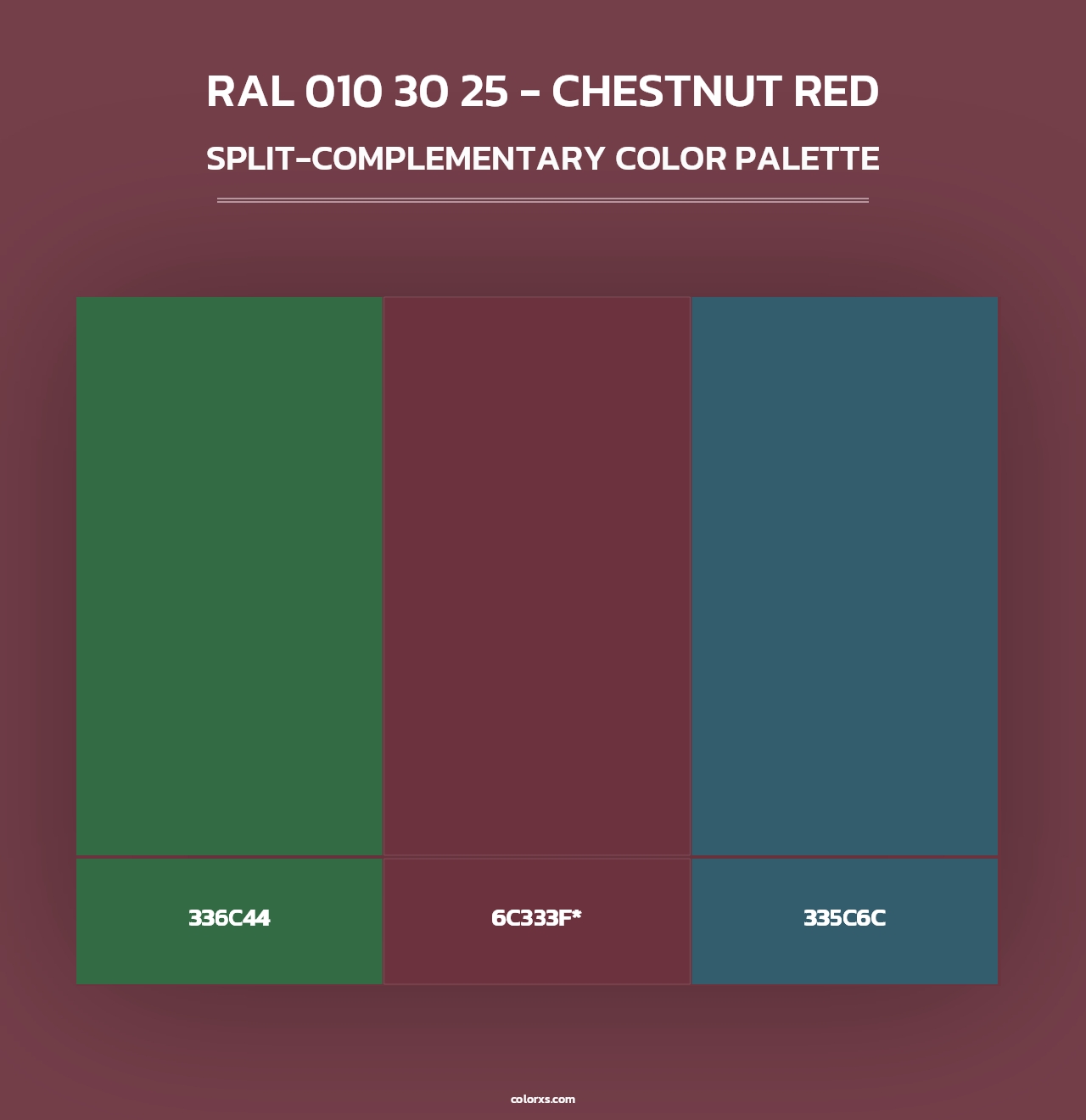 RAL 010 30 25 - Chestnut Red - Split-Complementary Color Palette