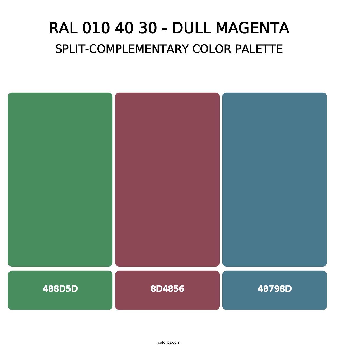RAL 010 40 30 - Dull Magenta - Split-Complementary Color Palette