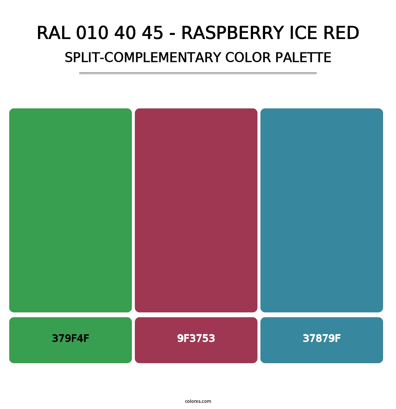 RAL 010 40 45 - Raspberry Ice Red - Split-Complementary Color Palette