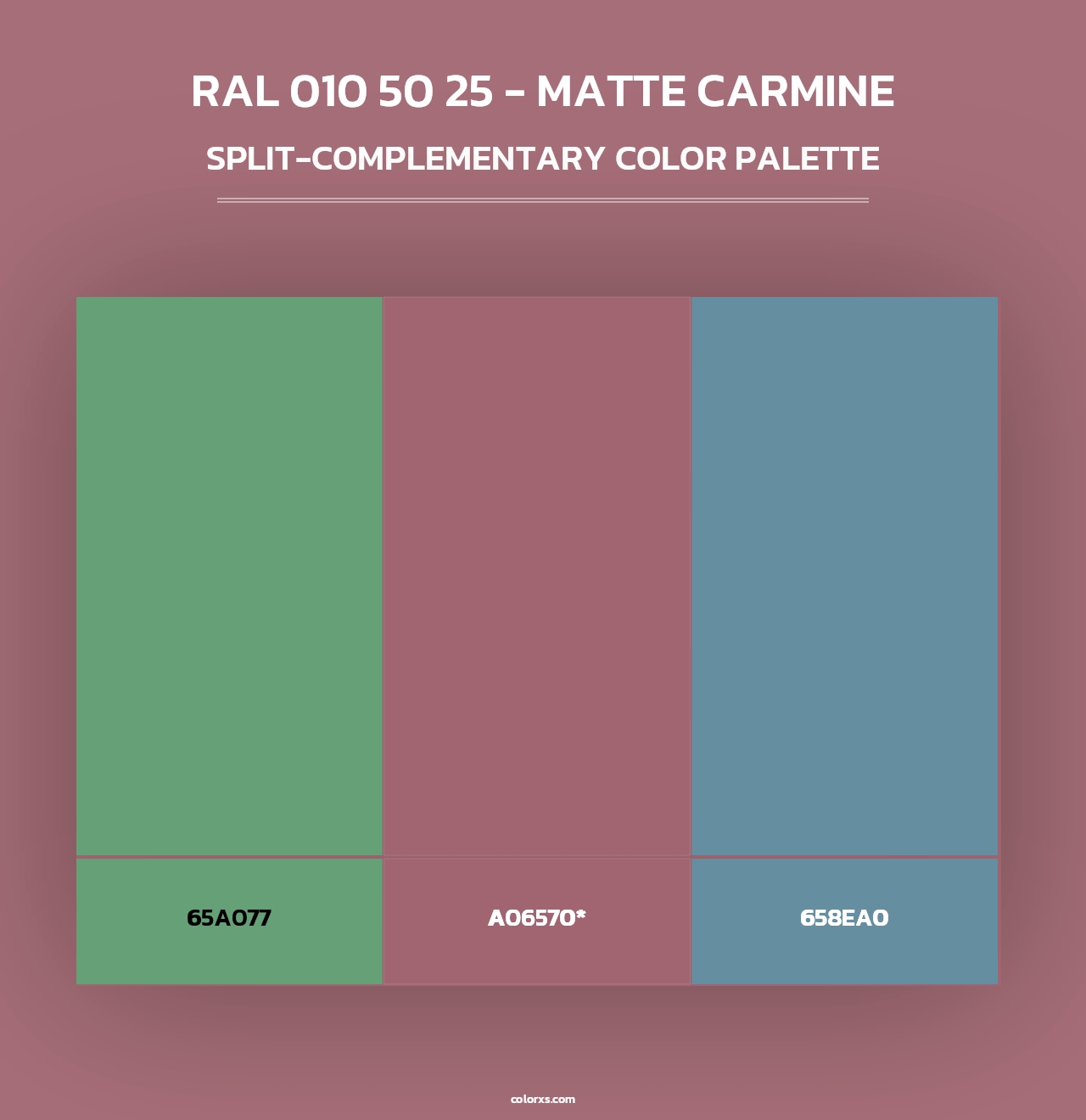 RAL 010 50 25 - Matte Carmine - Split-Complementary Color Palette
