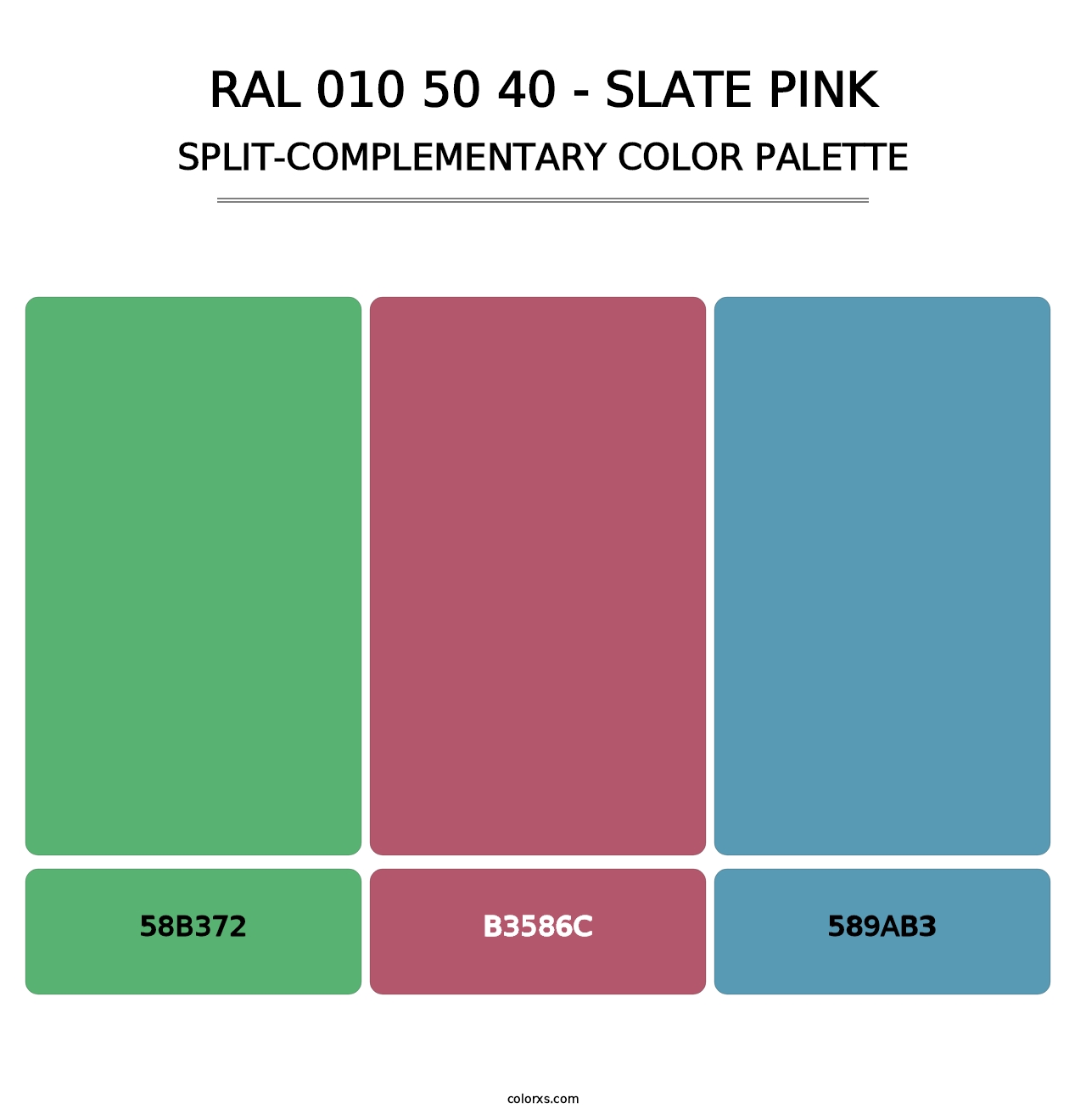RAL 010 50 40 - Slate Pink - Split-Complementary Color Palette