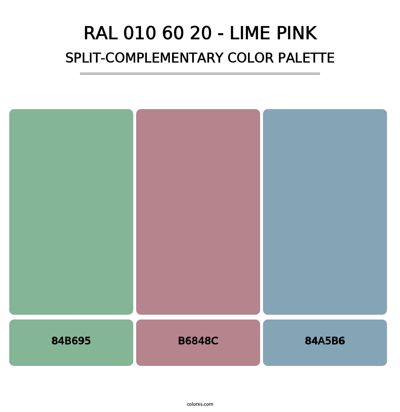 RAL 010 60 20 - Lime Pink - Split-Complementary Color Palette