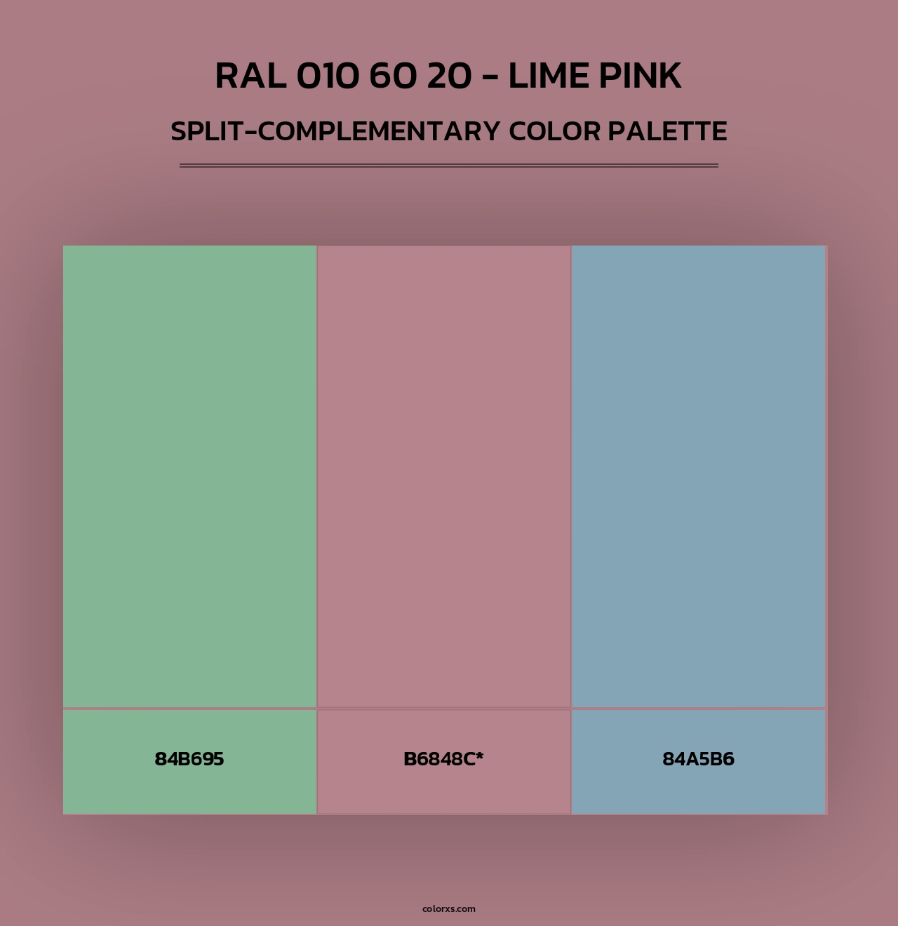 RAL 010 60 20 - Lime Pink - Split-Complementary Color Palette