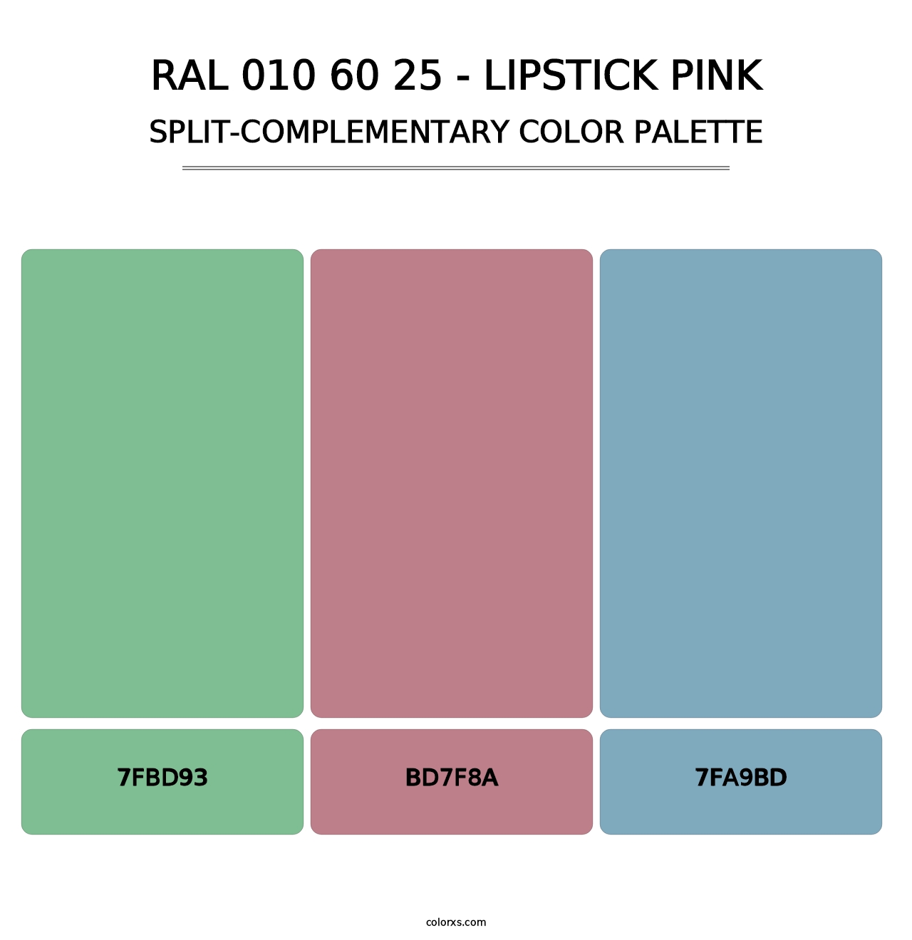 RAL 010 60 25 - Lipstick Pink - Split-Complementary Color Palette