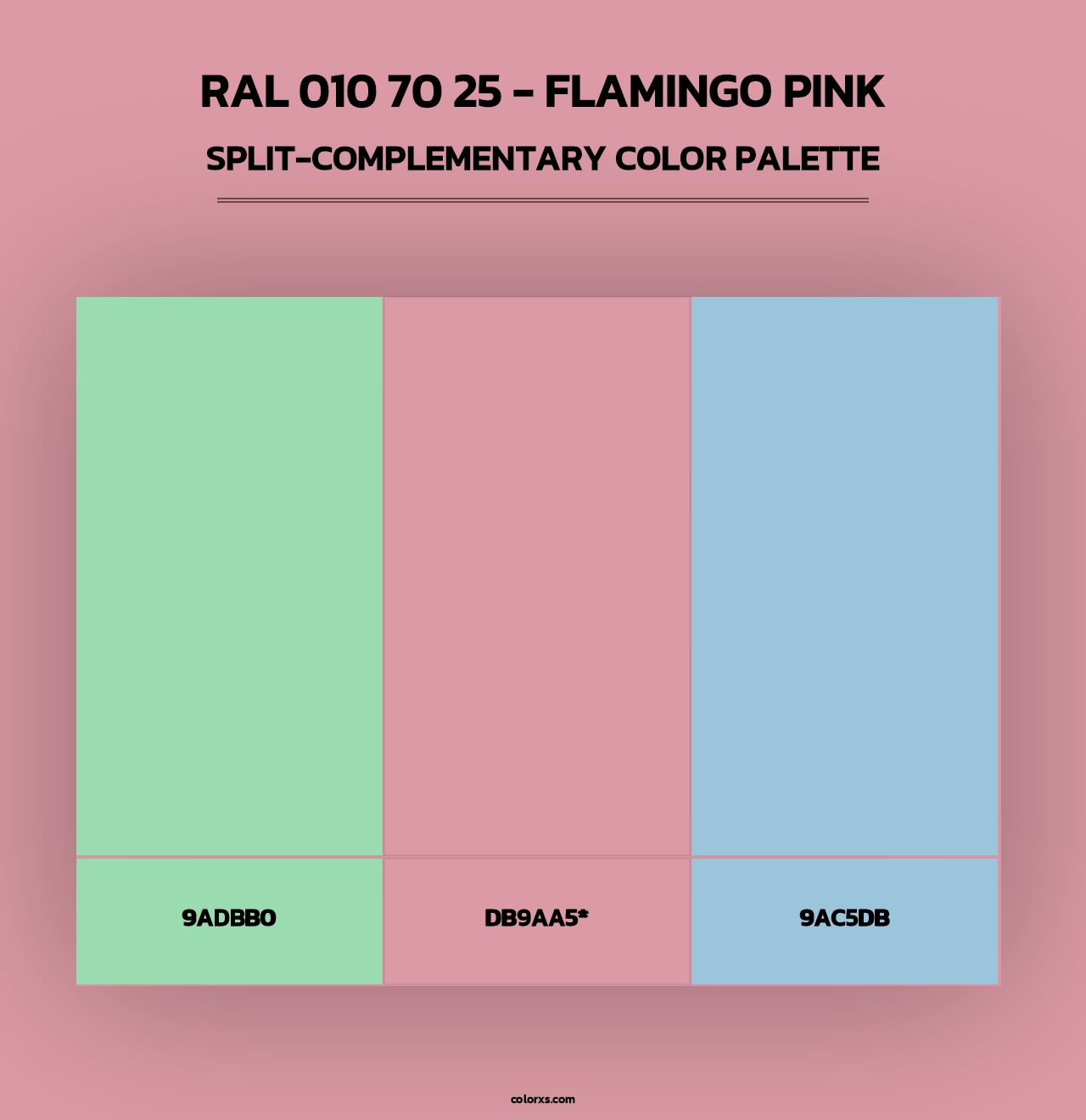 RAL 010 70 25 - Flamingo Pink - Split-Complementary Color Palette