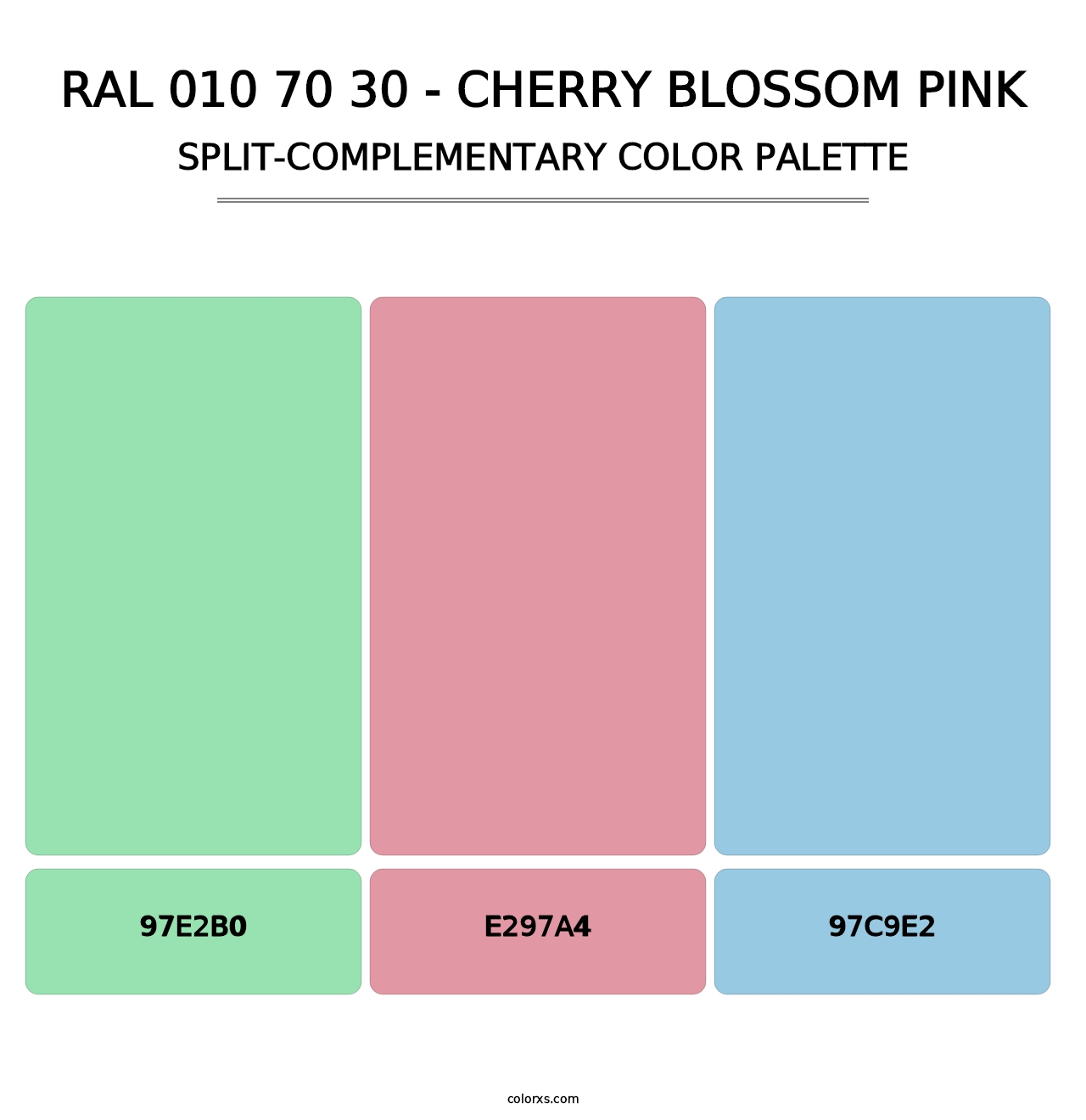 RAL 010 70 30 - Cherry Blossom Pink - Split-Complementary Color Palette