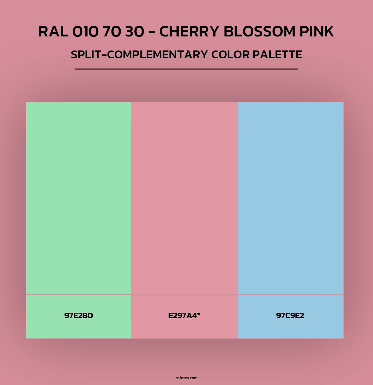 RAL 010 70 30 - Cherry Blossom Pink - Split-Complementary Color Palette