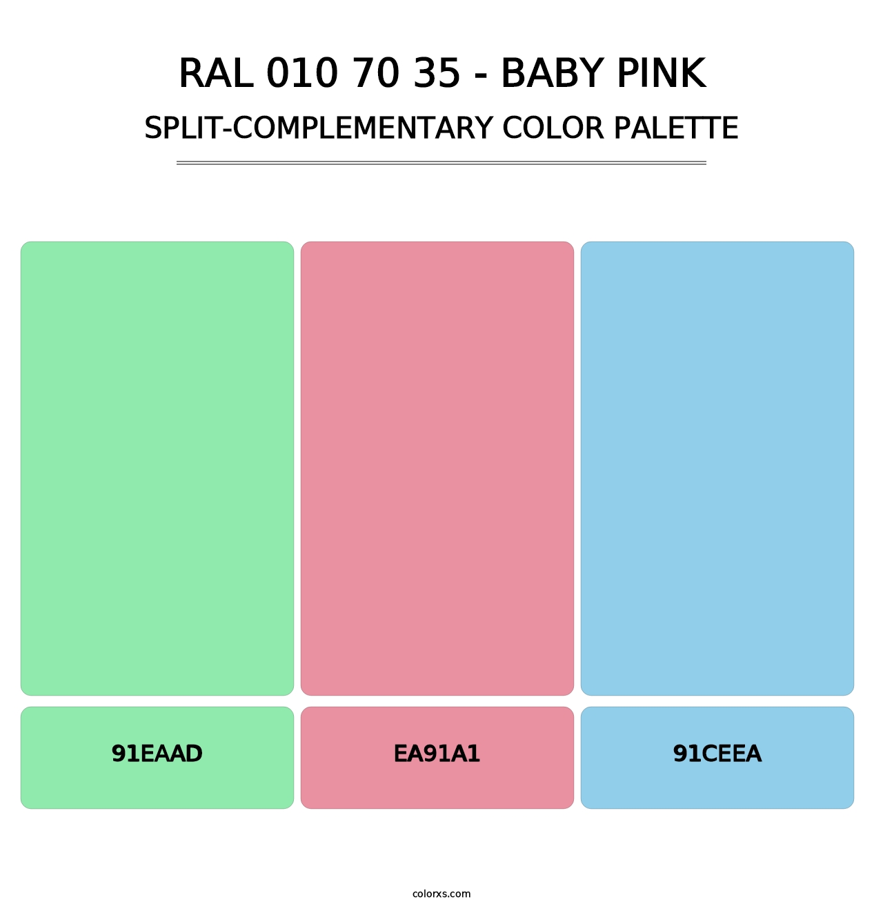 RAL 010 70 35 - Baby Pink - Split-Complementary Color Palette
