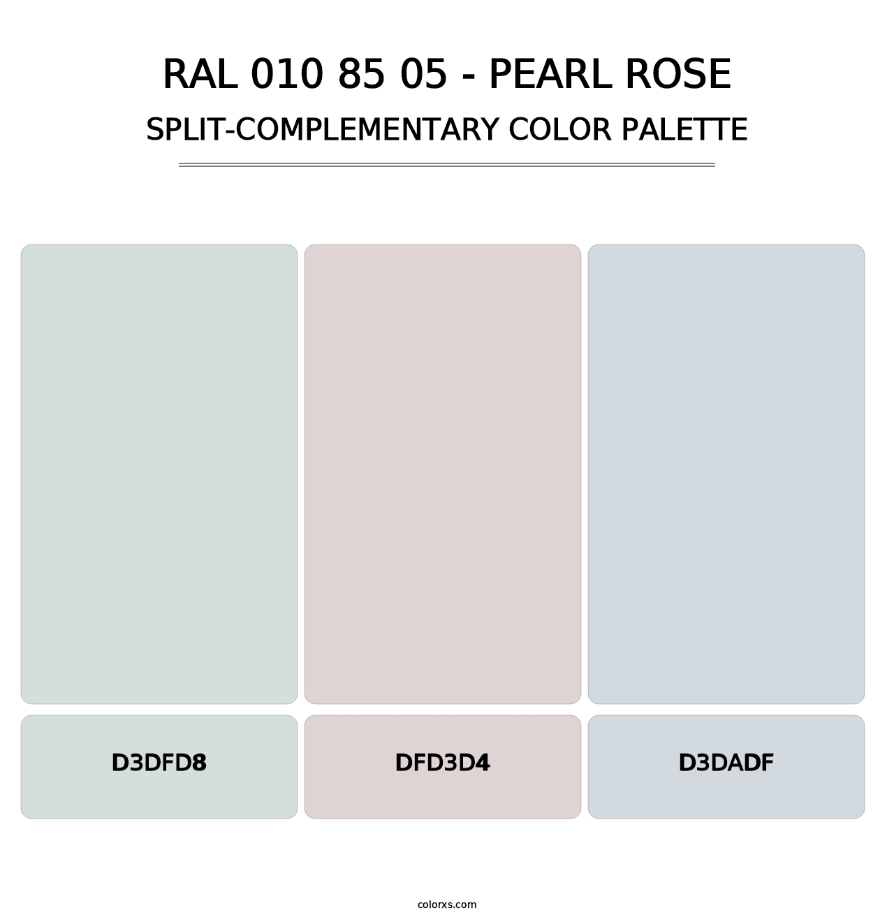RAL 010 85 05 - Pearl Rose - Split-Complementary Color Palette