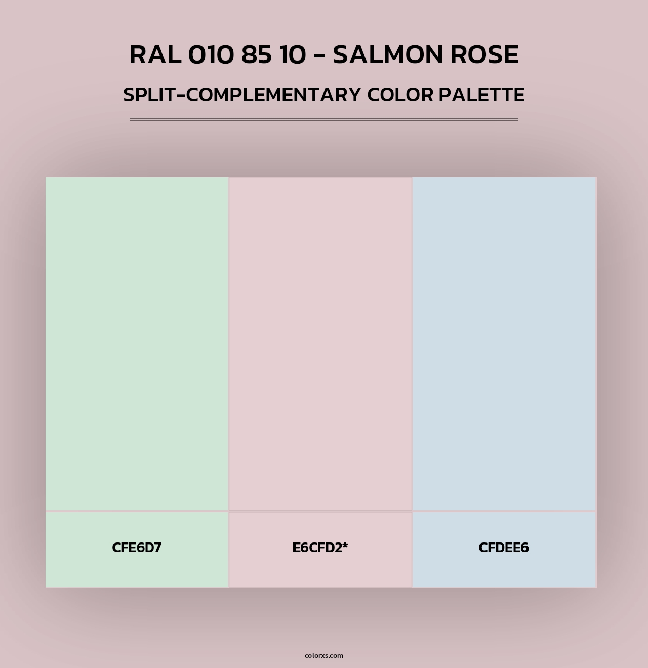 RAL 010 85 10 - Salmon Rose - Split-Complementary Color Palette