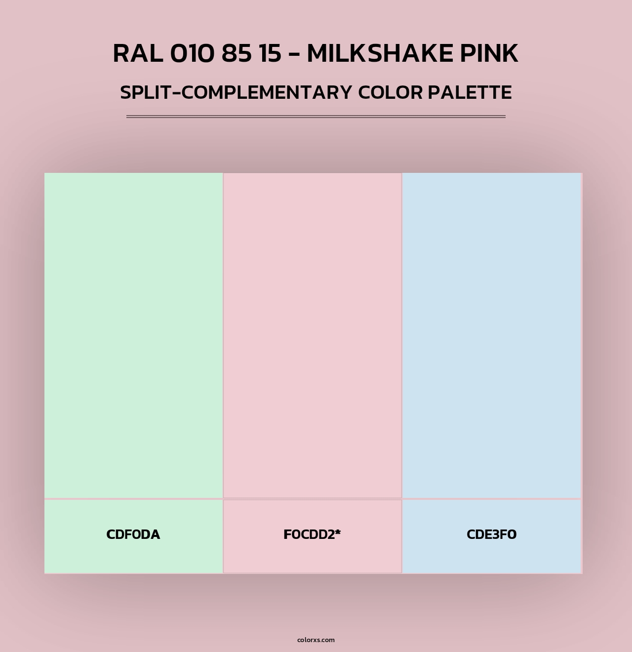 RAL 010 85 15 - Milkshake Pink - Split-Complementary Color Palette