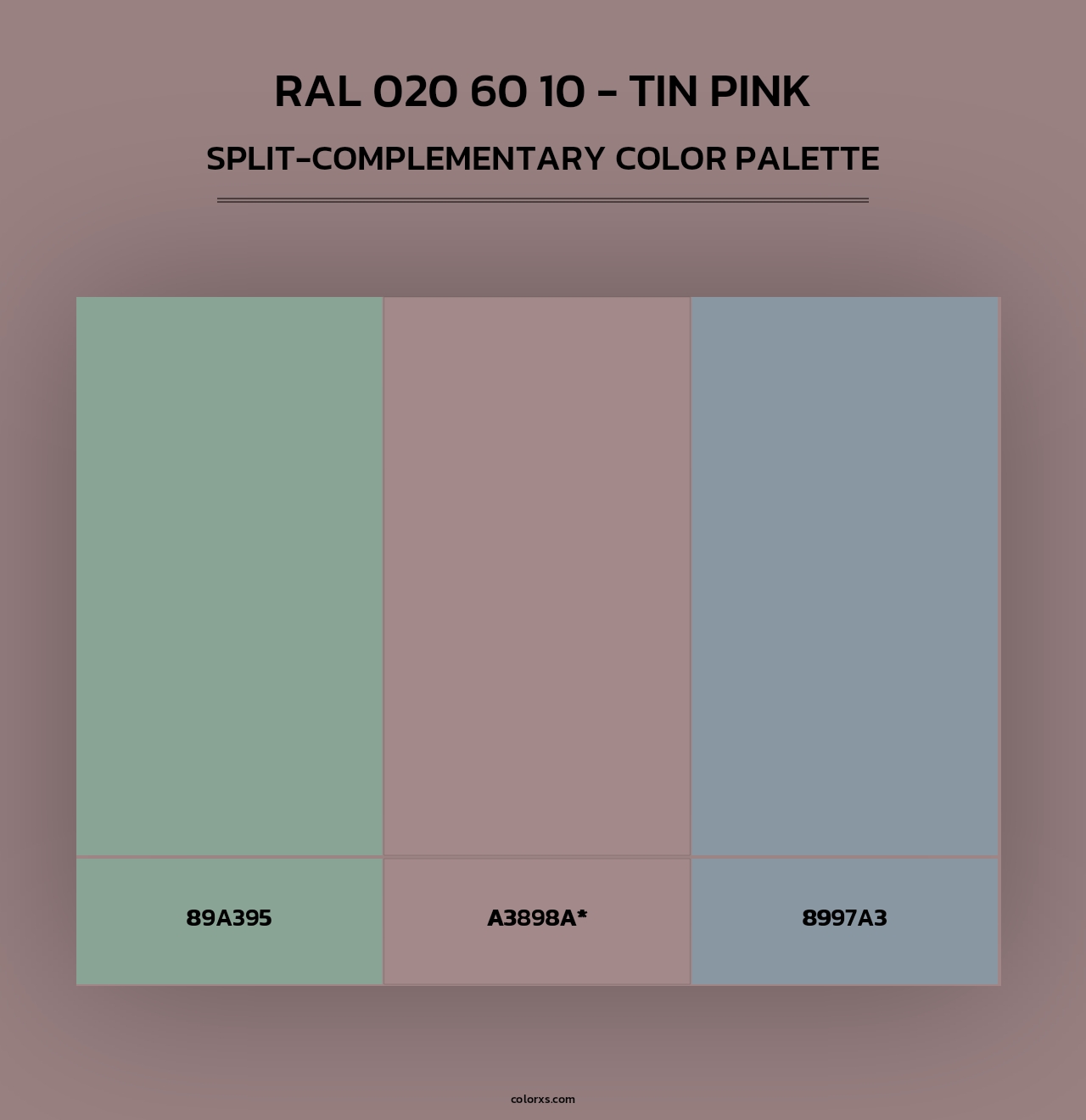 RAL 020 60 10 - Tin Pink - Split-Complementary Color Palette