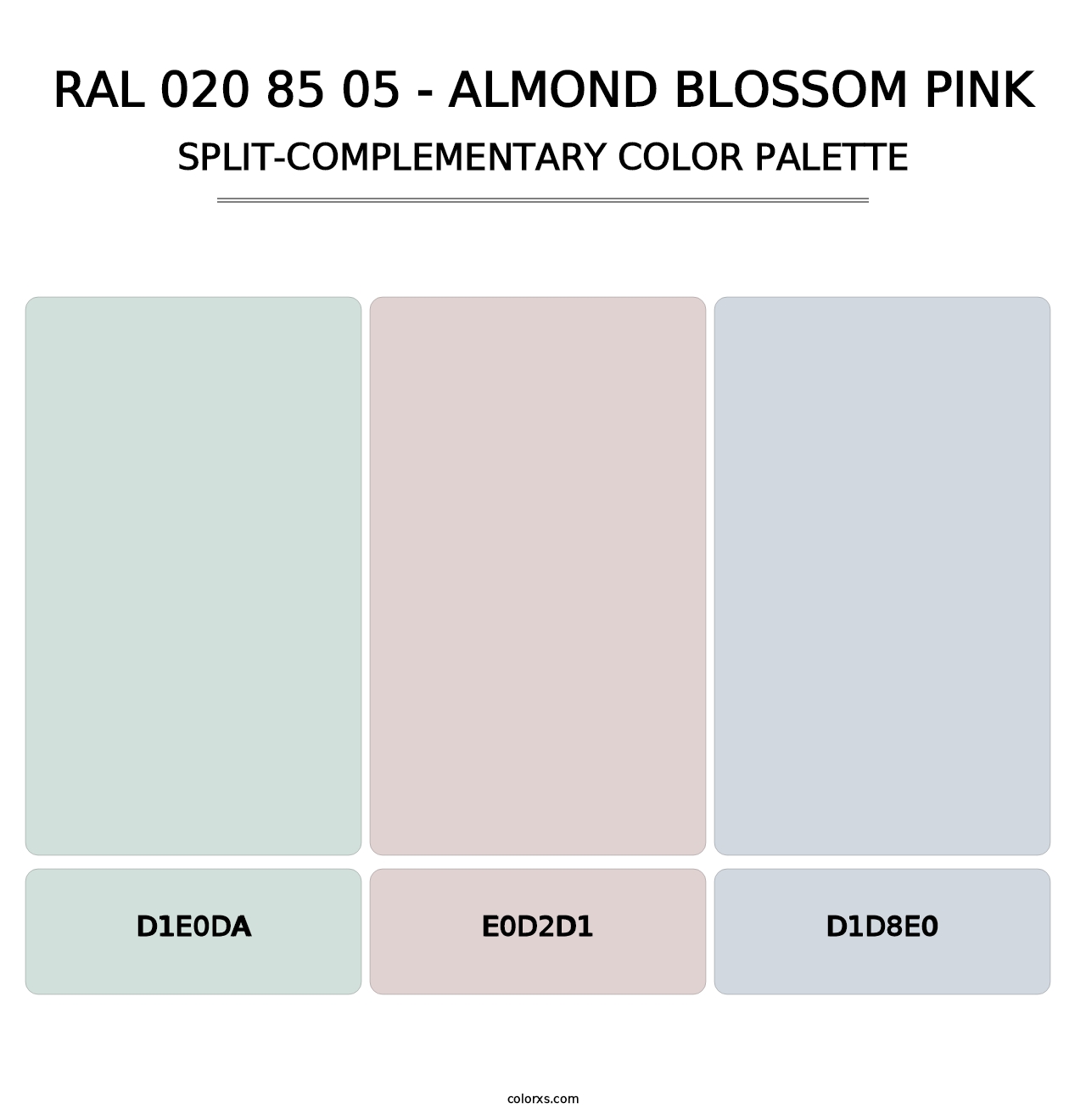 RAL 020 85 05 - Almond Blossom Pink - Split-Complementary Color Palette