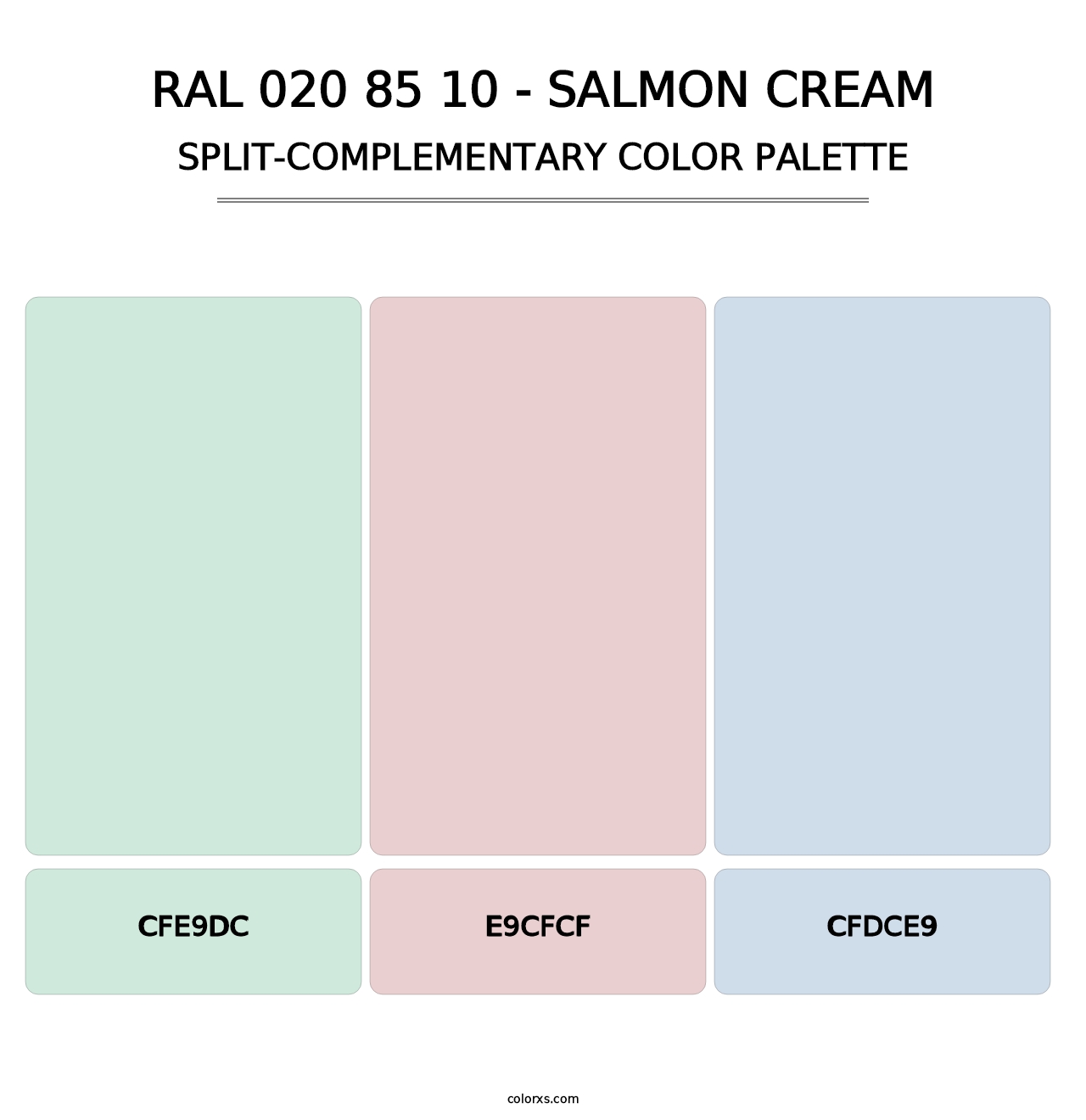 RAL 020 85 10 - Salmon Cream - Split-Complementary Color Palette