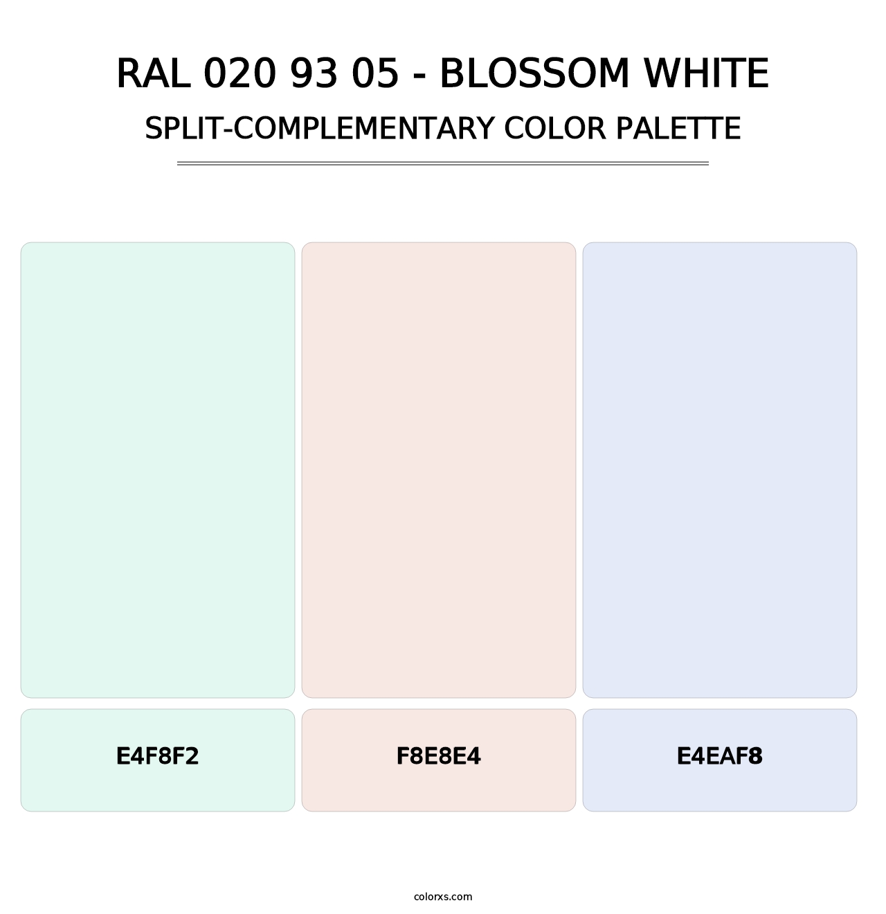 RAL 020 93 05 - Blossom White - Split-Complementary Color Palette