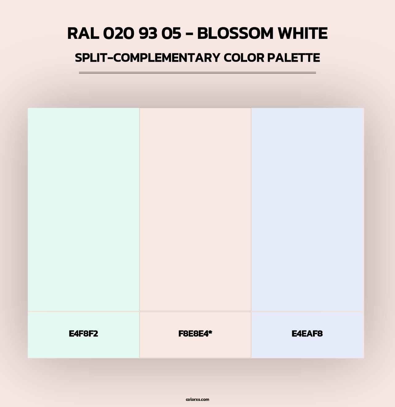RAL 020 93 05 - Blossom White - Split-Complementary Color Palette