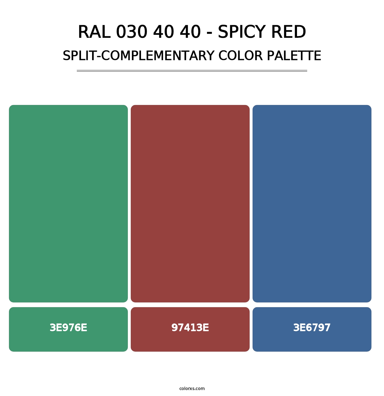 RAL 030 40 40 - Spicy Red - Split-Complementary Color Palette