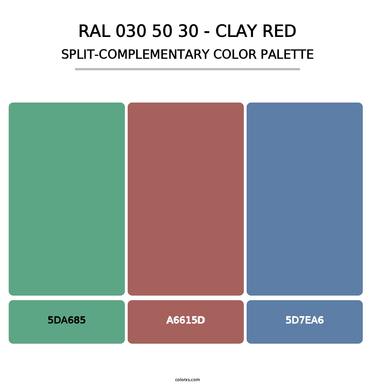 RAL 030 50 30 - Clay Red - Split-Complementary Color Palette