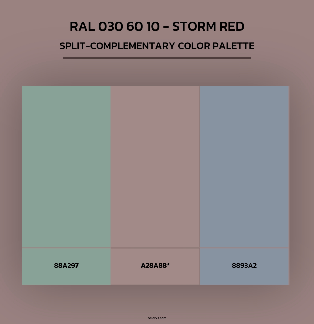 RAL 030 60 10 - Storm Red - Split-Complementary Color Palette