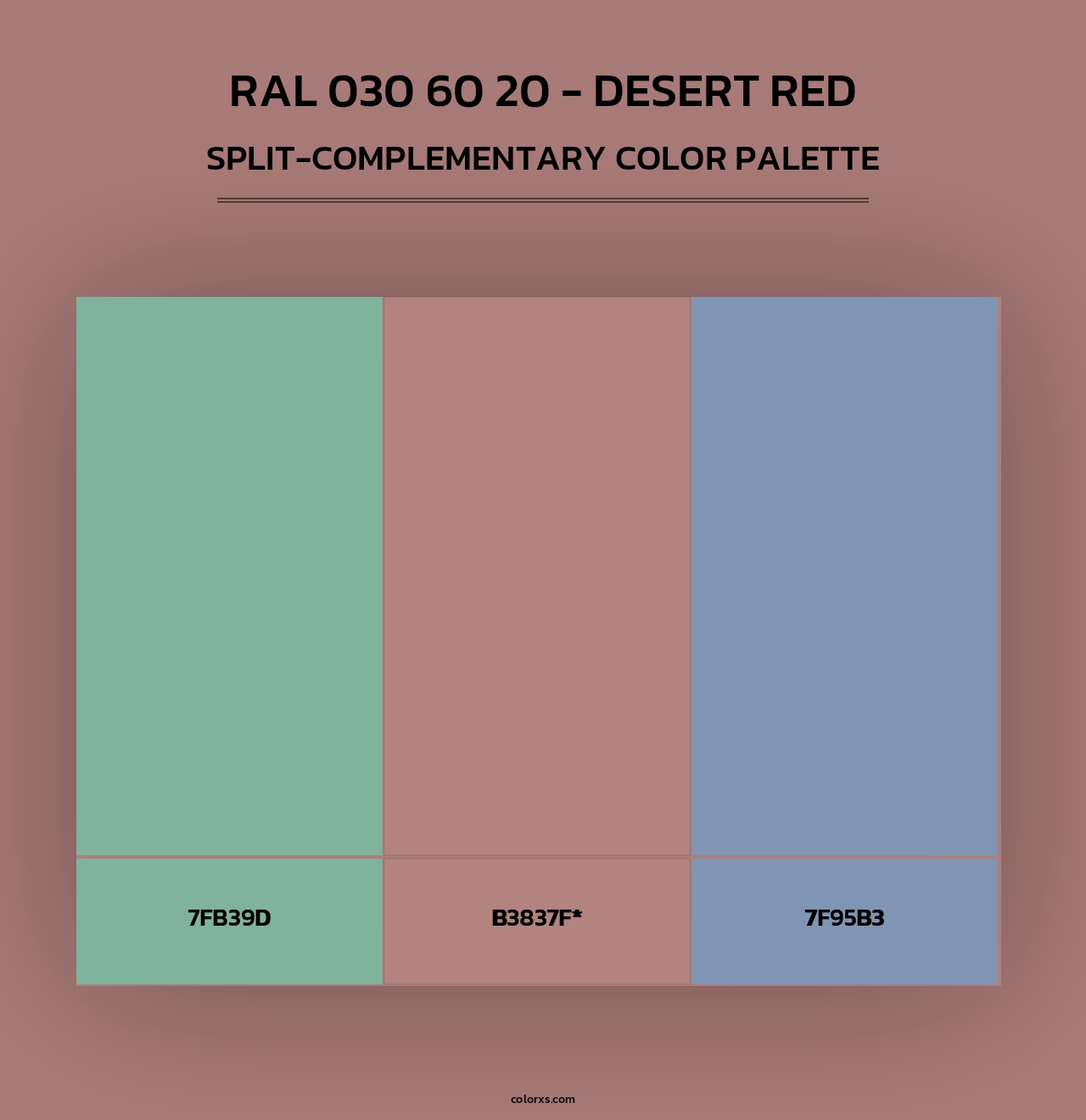 RAL 030 60 20 - Desert Red - Split-Complementary Color Palette