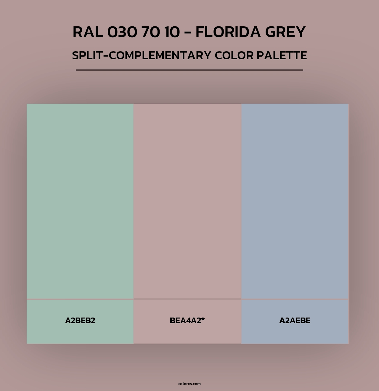 RAL 030 70 10 - Florida Grey - Split-Complementary Color Palette