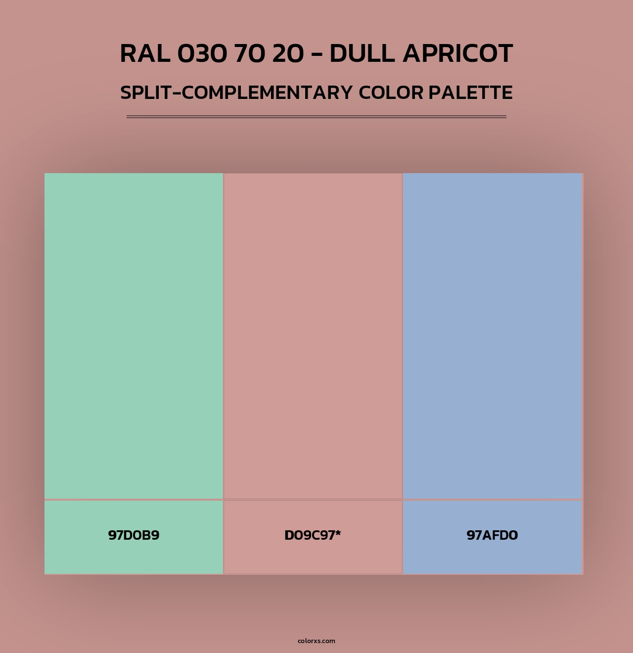 RAL 030 70 20 - Dull Apricot - Split-Complementary Color Palette