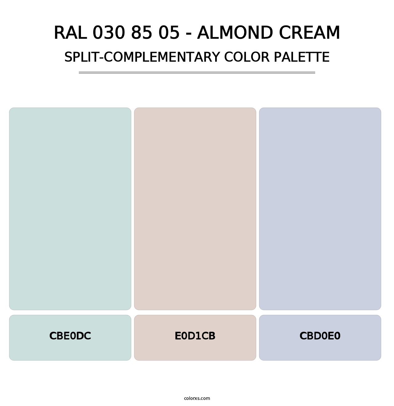RAL 030 85 05 - Almond Cream - Split-Complementary Color Palette