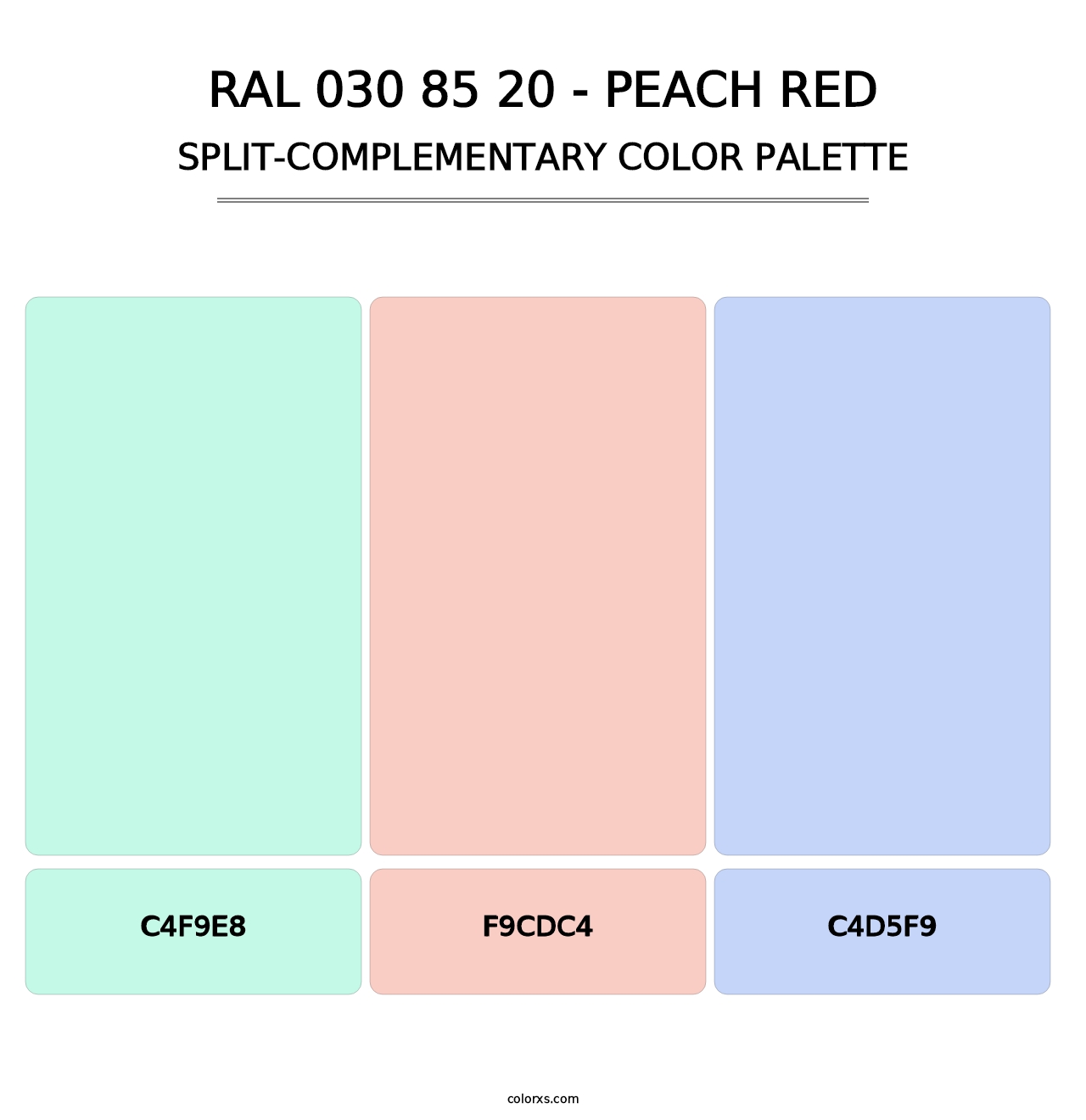 RAL 030 85 20 - Peach Red - Split-Complementary Color Palette