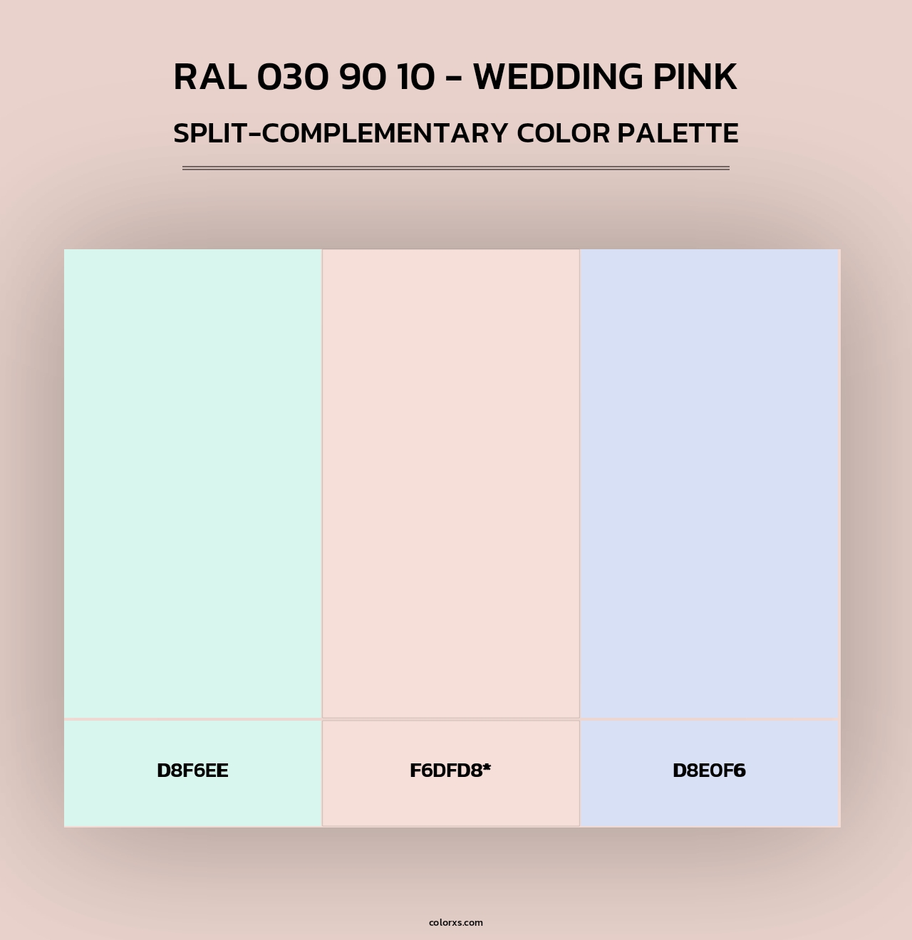 RAL 030 90 10 - Wedding Pink - Split-Complementary Color Palette