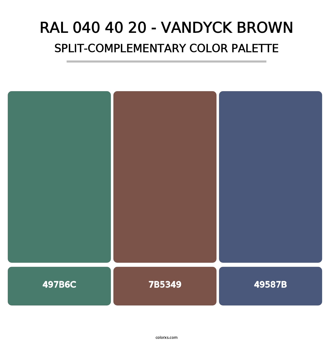 RAL 040 40 20 - Vandyck Brown - Split-Complementary Color Palette