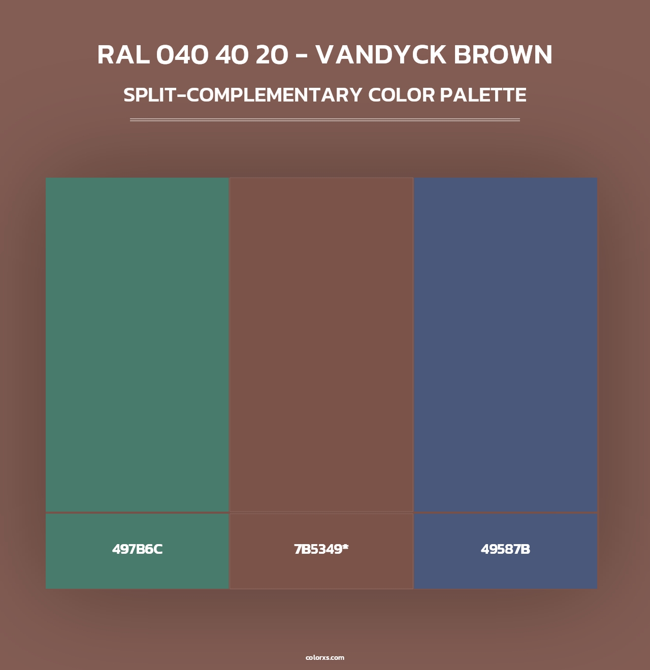 RAL 040 40 20 - Vandyck Brown - Split-Complementary Color Palette