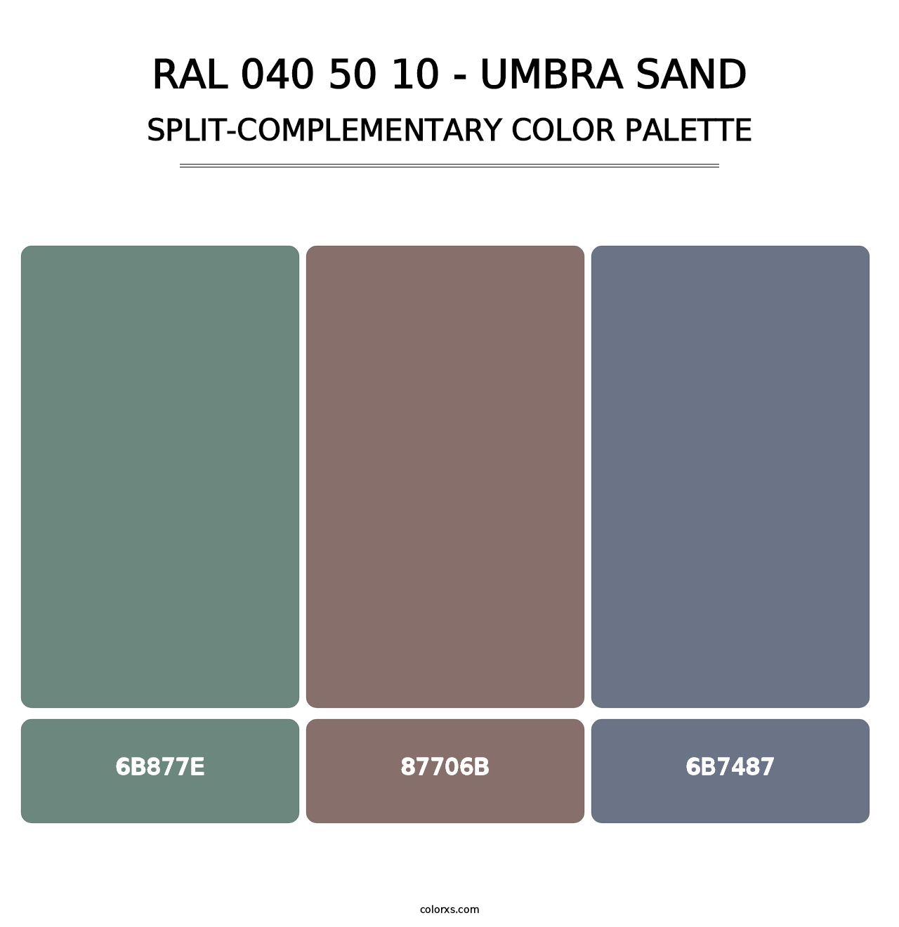 RAL 040 50 10 - Umbra Sand - Split-Complementary Color Palette