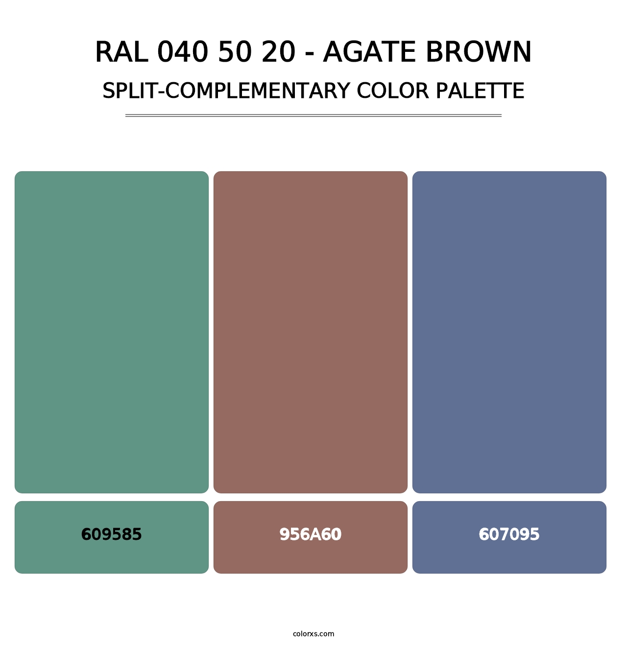 RAL 040 50 20 - Agate Brown - Split-Complementary Color Palette