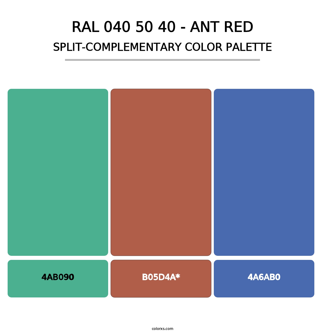 RAL 040 50 40 - Ant Red - Split-Complementary Color Palette